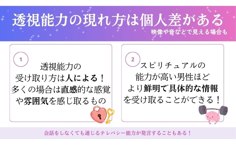 受け取り方は映像・音声・感覚と人によって異なる