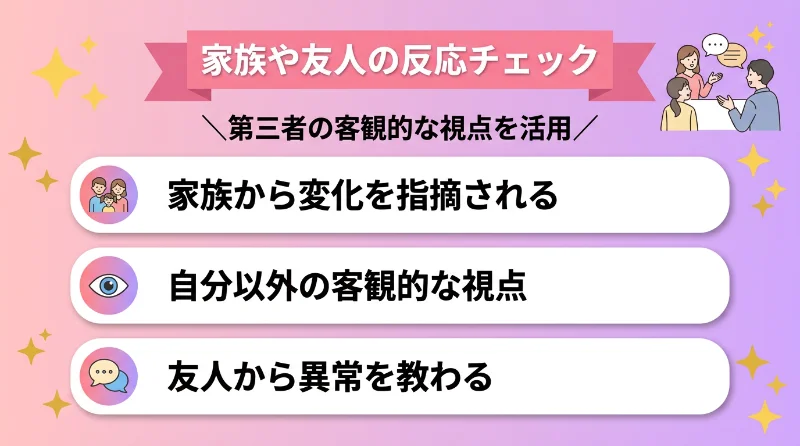 家族や友人の反応チェック