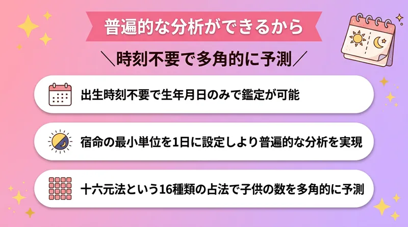 普遍的な分析ができるから