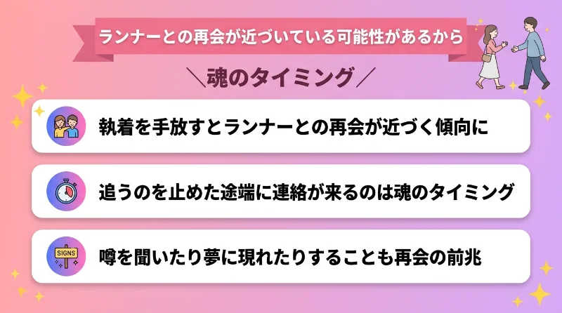 ランナーとの再会が近づいている可能性があるから