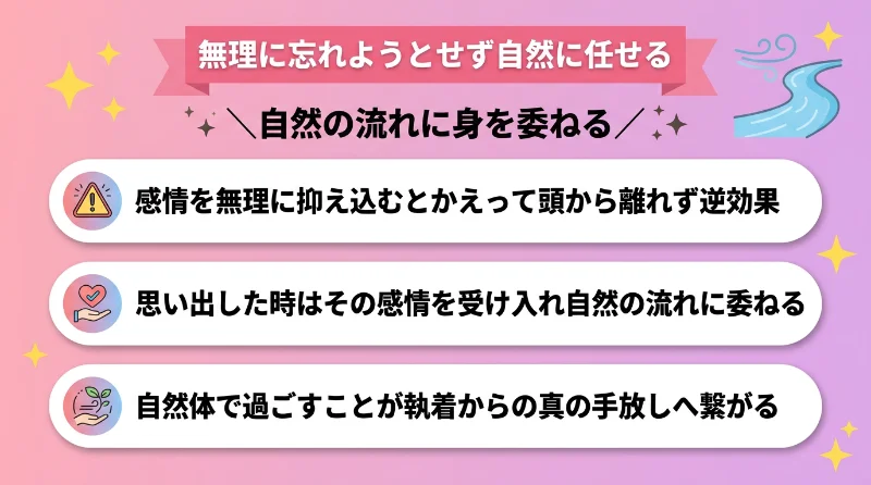 無理に忘れようとせず自然に任せる