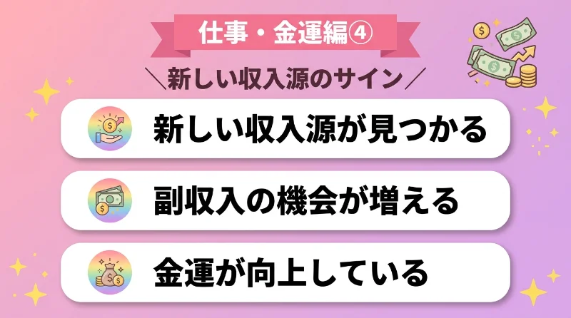 新しい収入源や副収入の機会が見つかる