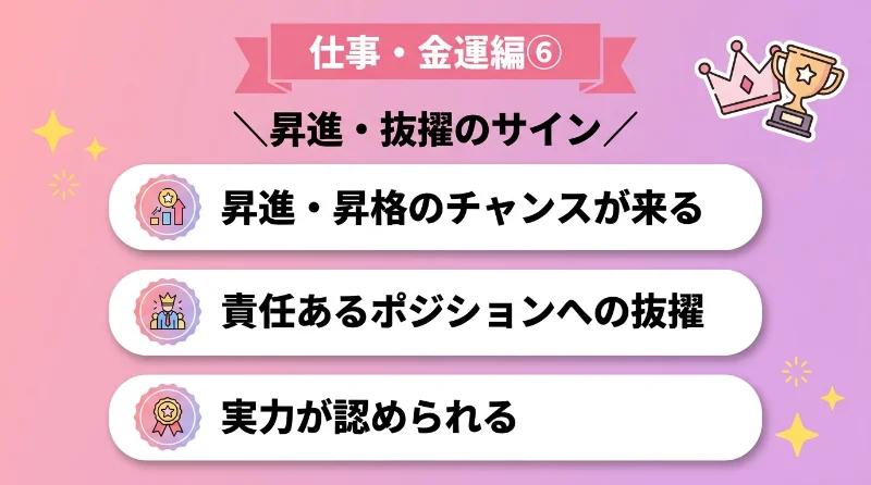 昇進・昇格や責任あるポジションへの抜擢がある