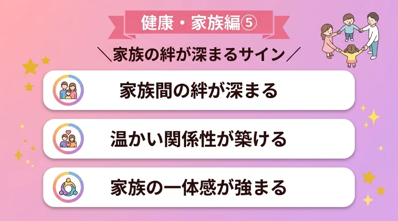 家族間の絆が深まり、温かい関係性が築ける