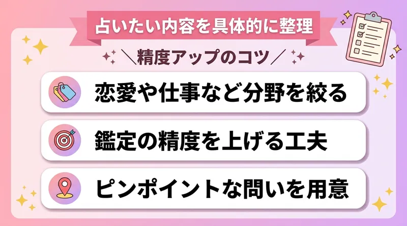 占いたい内容を具体的に整理する