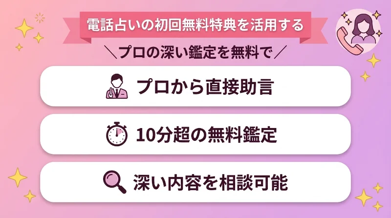 電話占いの初回無料特典を活用する