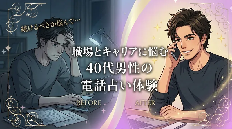 【実体験】40代男性たかさんの仕事運・キャリア相談、電話占いルチアの愛寿湖先生体験談
