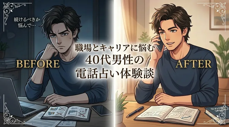 【実体験】40代男性たかさんの仕事運・キャリア相談、電話占いルチアの愛寿湖先生体験談