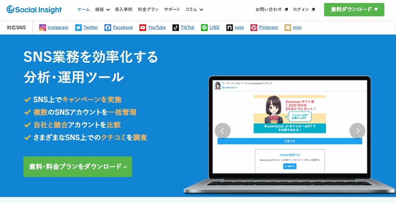 Social Insightのホームページ画像